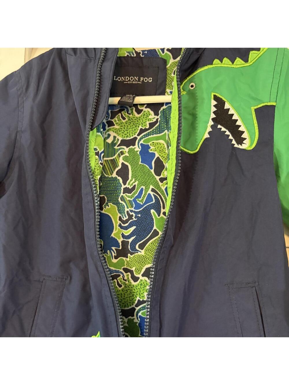 London Fog Kid's Dragon Green & Navy Jacket - Picture 2 of 4